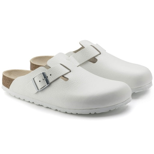 Boston White Smooth Leather Narrow