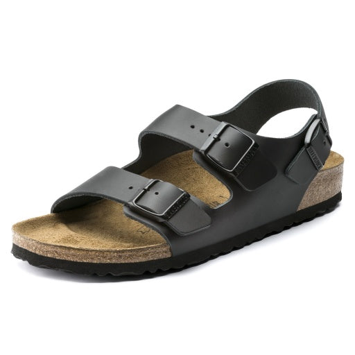 Milano Black Smooth Leather Narrow