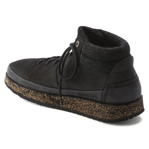 Honnef High Black Nubuck Leather Narrow