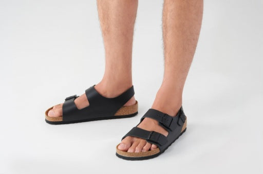 Milano Black Smooth Leather Narrow