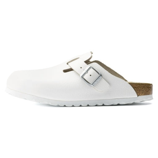Boston White Smooth Leather Narrow