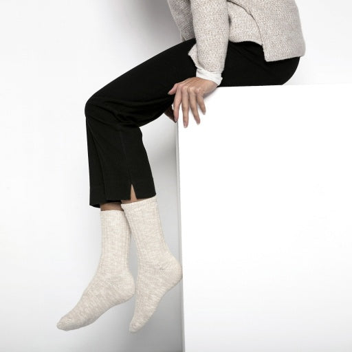 Cotton Slub Beige White