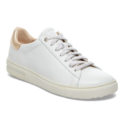 Bend Low White/Metallic Gold Smooth Leather Narrow