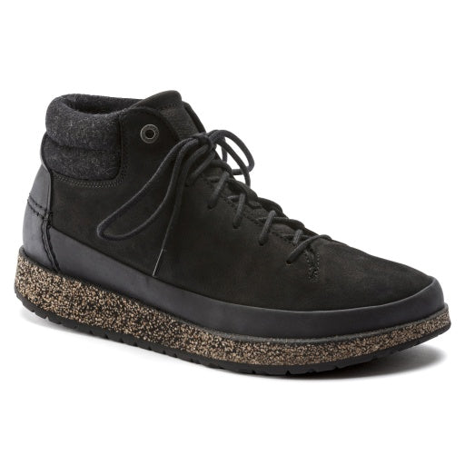 Honnef High Black Nubuck Leather Narrow
