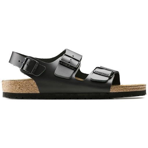 Milano Black Smooth Leather Narrow