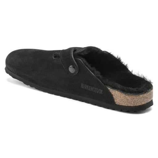 Boston Shearling Black Suede Leather/Shearling Narrow