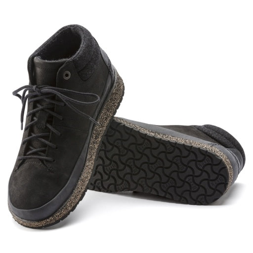 Honnef High Black Nubuck Leather Narrow