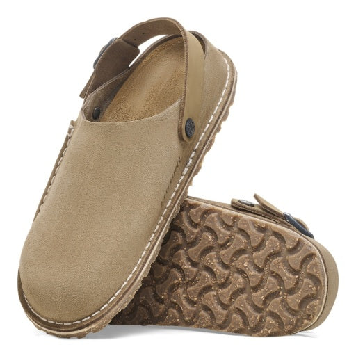 Lutry Grey Taupe Suede Leather Narrow