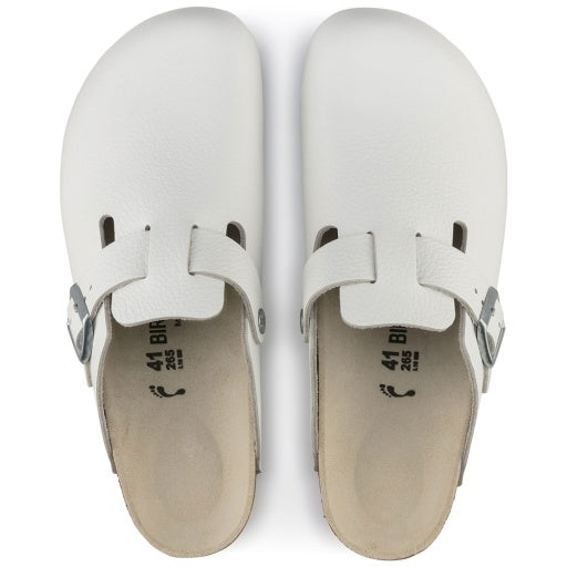 Boston White Smooth Leather Narrow