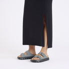 Arizona Chunky Basalt Grey Suede Leather Narrow