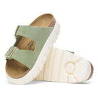 Arizona Chunky Green Tea Suede Leather Narrow