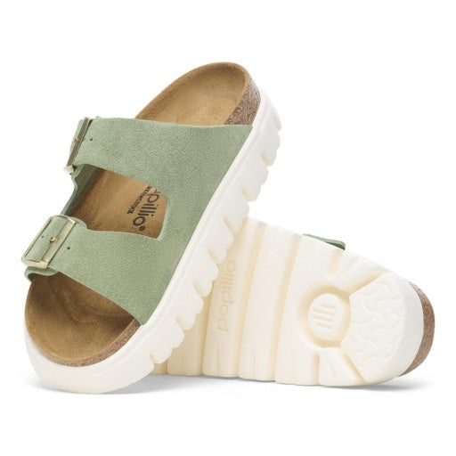 Arizona Chunky Green Tea Suede Leather Narrow